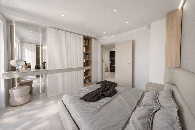 Render White Diamond: Un dialogo misurato tra materia, colore e proporzione costruisce un’atmosfera che invita a restare. Le superfici non sono soltanto decorative: riflettono, assorbono e guidano la luce nelle diverse ore del giorno. È un equilibrio utile quando si desidera un interno elegante ma non fragile o dipendente dalle mode. La luce è stata pensata per non creare riflessi fastidiosi, lasciando ogni superficie percepibile sia di giorno sia dopo il tramonto. Ogni elemento contribuisce a definire l’identità della vista 29 del portfolio White Diamond.