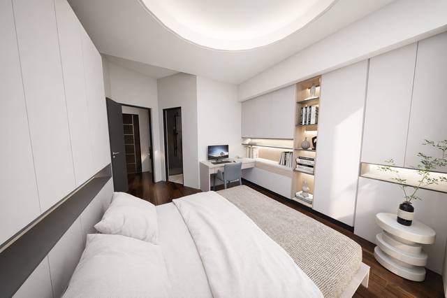 Render White Diamond: Un dialogo misurato tra materia, colore e proporzione costruisce un’atmosfera che invita a restare. Le superfici non sono soltanto decorative: riflettono, assorbono e guidano la luce nelle diverse ore del giorno. È un equilibrio utile quando si desidera un interno elegante ma non fragile o dipendente dalle mode. La luce è stata pensata per non creare riflessi fastidiosi, lasciando ogni superficie percepibile sia di giorno sia dopo il tramonto. Ogni elemento contribuisce a definire l’identità della vista 56 del portfolio White Diamond.