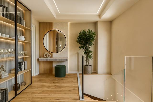 Render White Diamond: Un dialogo misurato tra materia, colore e proporzione costruisce un’atmosfera che invita a restare. Le superfici non sono soltanto decorative: riflettono, assorbono e guidano la luce nelle diverse ore del giorno. È un equilibrio utile quando si desidera un interno elegante ma non fragile o dipendente dalle mode. La luce è stata pensata per non creare riflessi fastidiosi, lasciando ogni superficie percepibile sia di giorno sia dopo il tramonto. Ogni elemento contribuisce a definire l’identità della vista 134 del portfolio White Diamond.